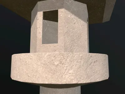 Asian Stone Lamp 3D model
