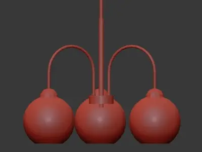 Carisa Collection 3 Light Vintage Gold Chandelier with Shade  3D model