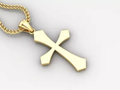 Light Gold 18K Cross Pendant 1CP044 3D print model purchase
