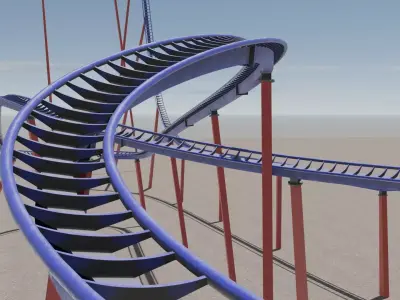 Rollercoaster Roller Coaster Low-poly 3D model