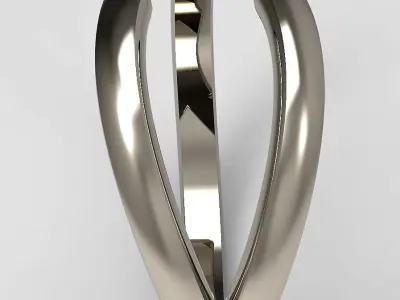 Set of two rings V shape 3D print model