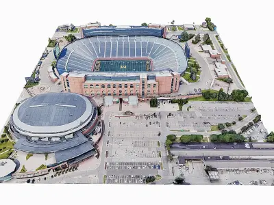Michigan Stadium Low-poly 3D model