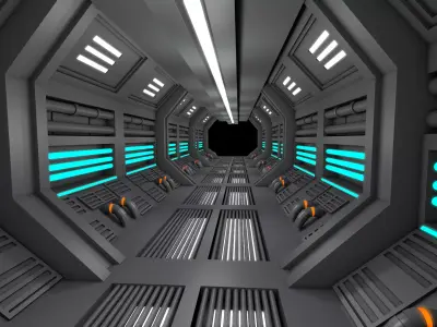 Sci fi Tunnel 3D model 8