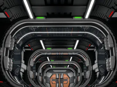 Sci Fi Corridor 3D model 102