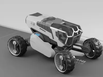 sci-fi planet explorer vehicle 3D model