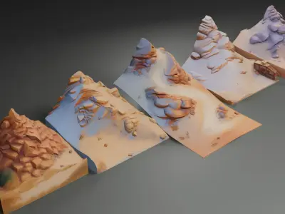Stylized Sandpiles 3D model