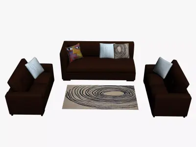 SOFA SET WITH CARPET 10 3D model