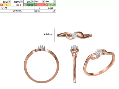 Women Light Weight Ring STL OBJ FBX JCD Details 3D print model