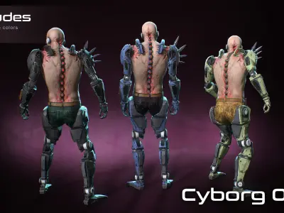 Cyborg 03 Low-poly 3D model