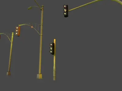 Traffic light collection Low-poly 3D model
