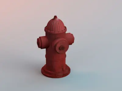 Fire Hydrant Low-poly 3D model