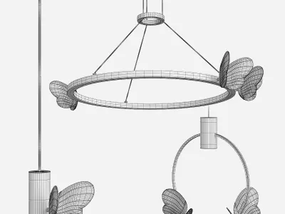 BABETTA Collection butterfly chandelier Low-poly 3D model