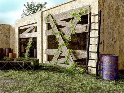 Abandoned House Garage 3D model