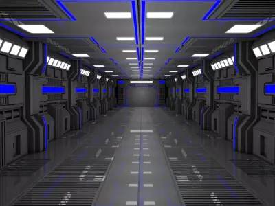 Sci Fi Corridor  3D model 2