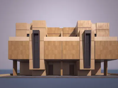 0211 - Twin Villa  Low-poly 3D model