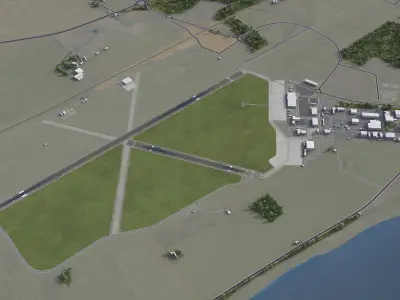 Inverness Airport Low-poly 3D model