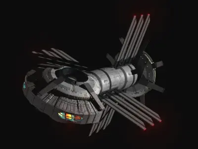 Space Station Construction Kit Low-poly 3D model