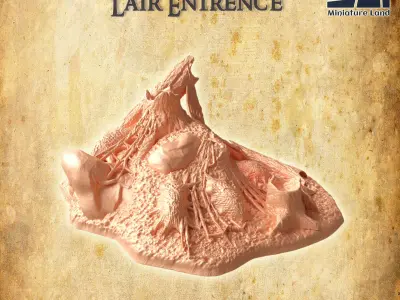Arachnid Lair Entrence Tabletop Terrain 28 MM 3D print model