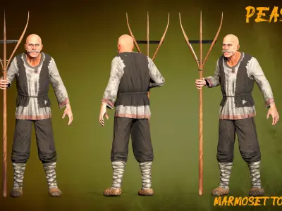 PEASANT MODULAR Low-poly 3D model