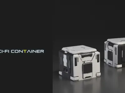 SCI-FI CONTAINER  4K PBR 3D model