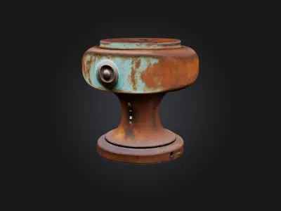 Rusted Door Knob Low-poly 3D model