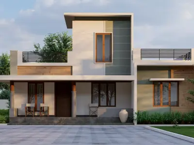 Single storey Modern house file 3D model