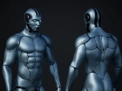 Male Robot R70 Pack Low-poly 3D model