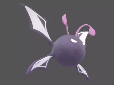 Abstract Elf Bat Character v2 002 Low-poly 3D model