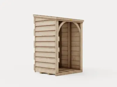 Mini Log Store Low-poly 3D model
