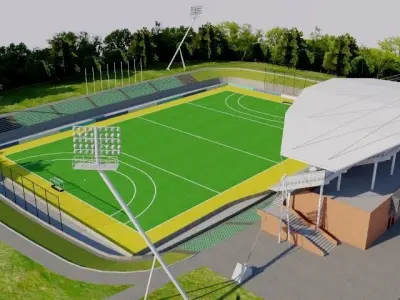 Sydney Olympic Park Hockey Centre Low-poly 3D model