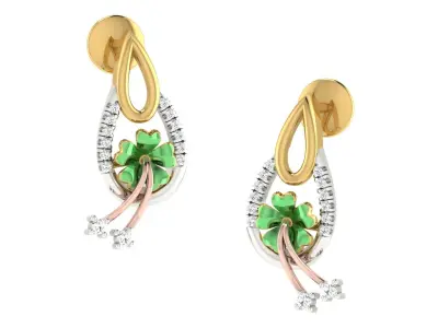 Women Pendant Earring Sets 3dm STL OBJ FBX Renders Details 3D print model 21
