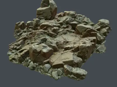 3d scanned rock cliff C2 3D model