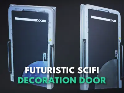 Futuristic Scifi Decoration Door -Game Ready- PBR Low-poly 3D model