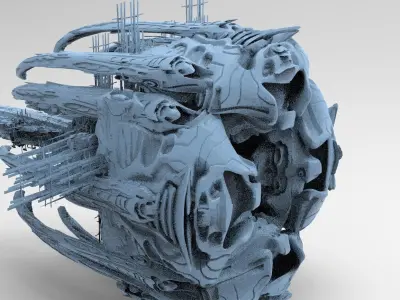 Sci Fi Starfish Pincer Claw Architecture 4 3D model