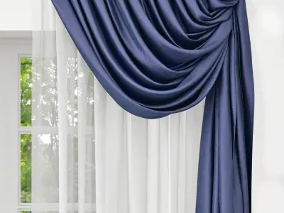 Curtains and drapes for living room 3D model