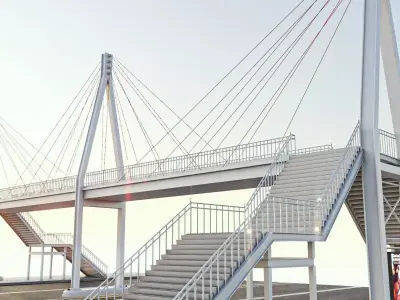 Pedestrian Bridge Low-poly 3D model