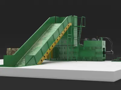  Horizontal Hydraulic Baler Machine Green 