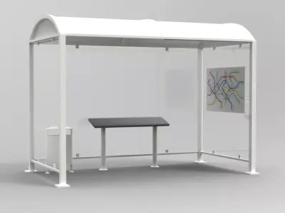 bus stop bus shelter 3D model