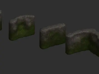Cave Walls Combo - Moss 1 Low-poly 3D model