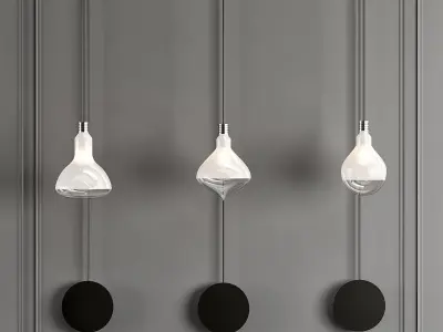 MAKEUP four pendant lights hanging from wall 3D model