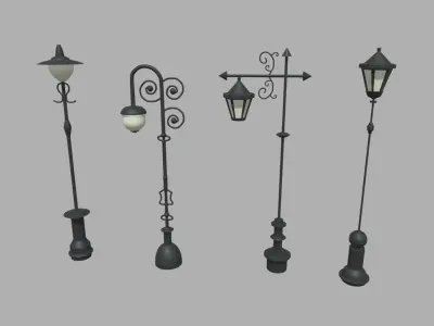Street Lights Pack Low-poly 3D model