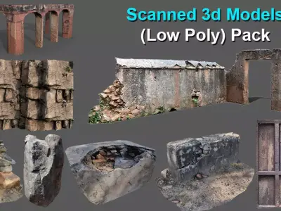 Scanned 3D Model Low Poly Pack Low-poly 3D model