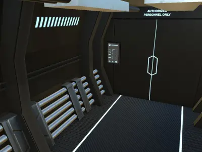 SciFi Black Backdrop - Scenery Full Perm Spaceship Interior Low-poly 3D model