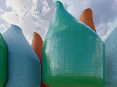 Parametric Design - Architectural Scene Low-poly 3D model