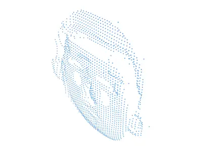 Man Face Holographic Image v1 001 Low-poly 3D model
