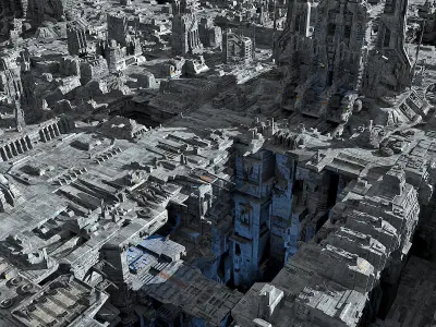 SciFi Human City - Pack Low-poly 3D model