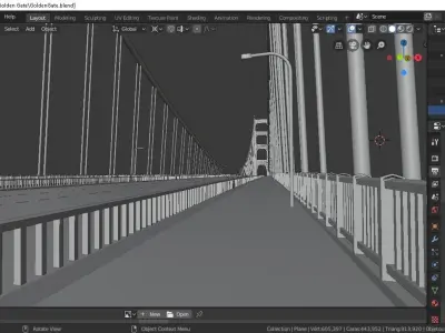 Bridge Golden Gate Low-poly 3D model