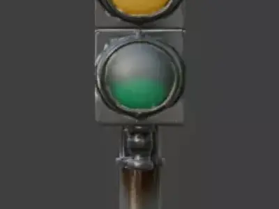 Industrial Traffic Signal System 3D Model Low-poly 3D model