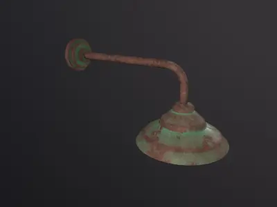 Old Rusted Outdoor Wall Lamp 3D Model Low-poly 3D model