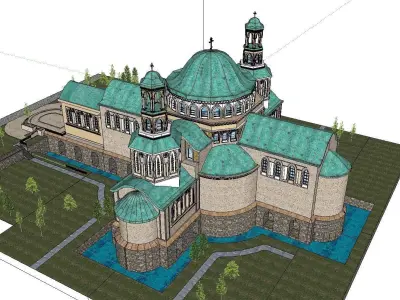 Architecture-Religion-God-Culture-Temple-062 church with dome... 3D model